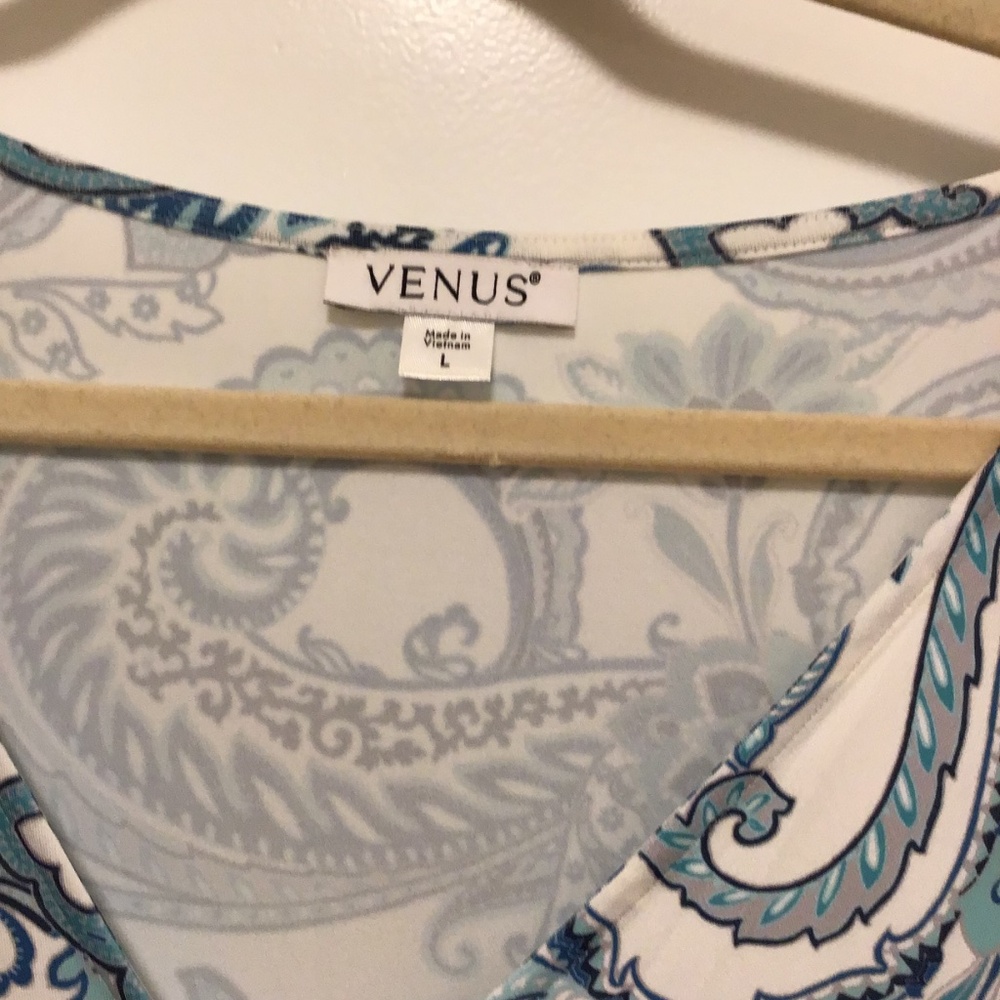 Venus Paisley Long Sleeve Top with Tie at Waist - Size L - Picture 4 of 7